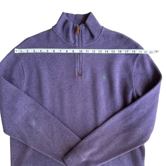 Polo By Ralph Lauren Mens Purple 1/4 Zip Long Sleeve Knit‎ Sweater Size L - Picture 7 of 11